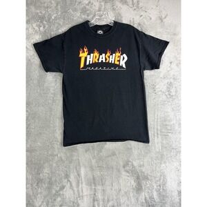 Thrasher Magazine Logo Graphic Tee TShirt Medium Skater Punk Skateboard Black